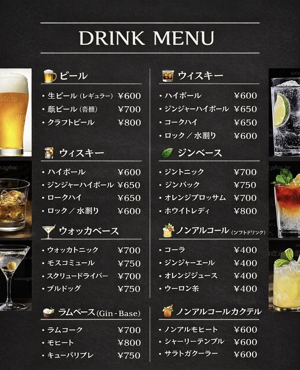 ドリンクメニュー